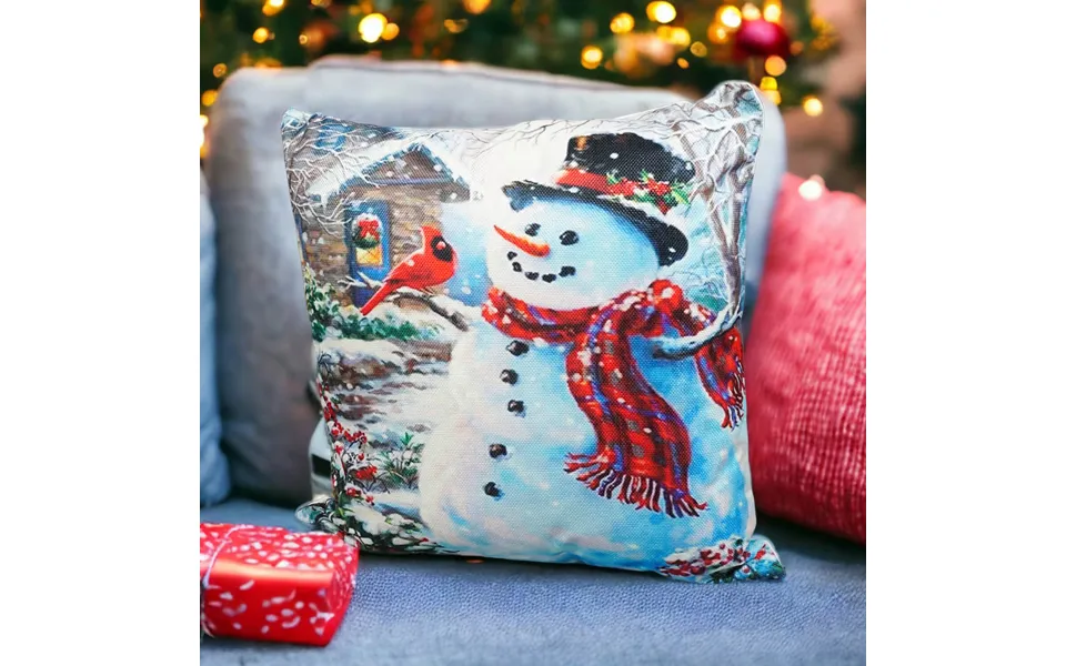 Snowman Robin Design Christmas Themedium Cushion 45 X 45cm