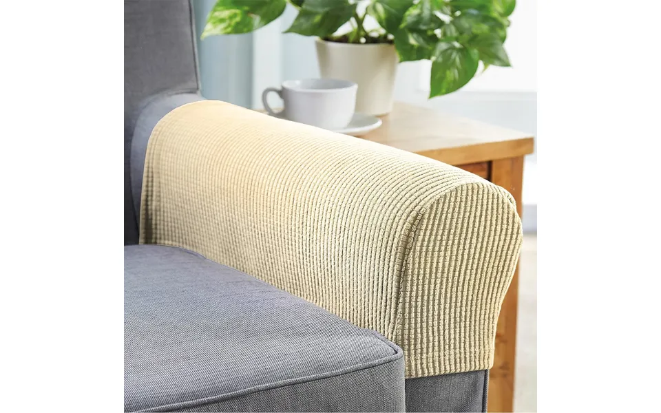Sofa Armrest Cover Pair Cream L52 X W18 X H28cm