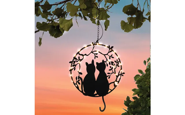 Solar Hanging Cat Lights H70 Xw28 Xd4cm - 30 Sparkling Warm White Leds product image