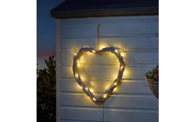 Solar In Lit Firefly Heart 40cm