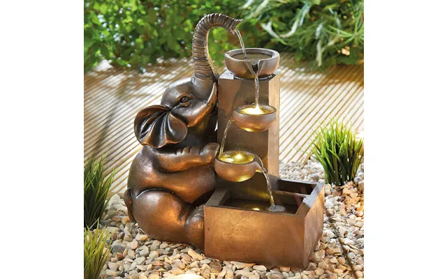 Solar Water Feature Elephant Metallic Bronze Effect L3m. H50 X W40 X D24 product image