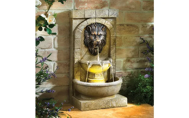 Solar Water Feature Lion’s Head L3m. H59.5 Xw31 Xd22cm,