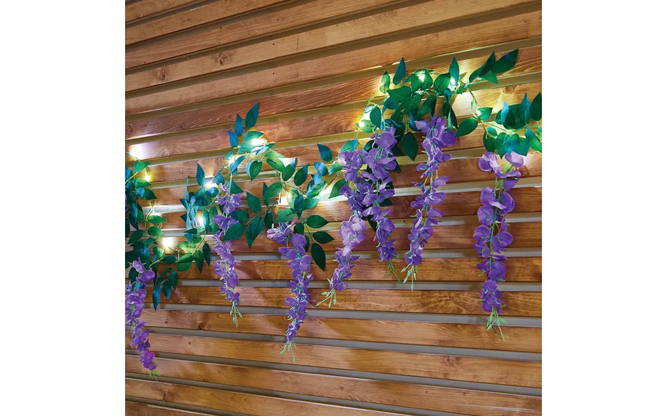 Solar Wisteria Garland Purple 20 Warm-white Leds 180cm