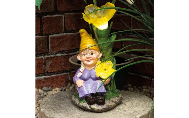 St Helens Home And Garden Female Gnome Under Light Up Lilly