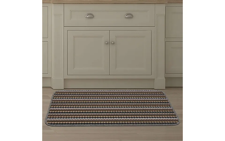 Stripe Washable Mat Lead 90x57cm