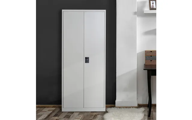 Tall Metal Storage Cabinet 2 Doors Cream