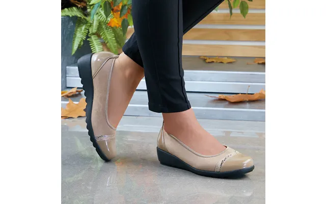 Taupe 7 Flexi-sole Memory Foam Wedge Shoe