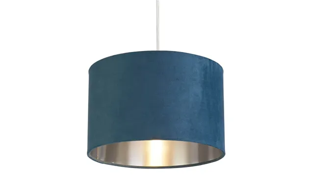 Teal Velvet Drum Shade & Silver Inner 27cm product image