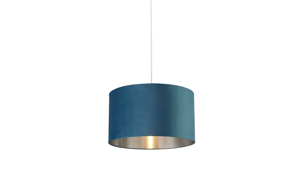 Teal Velvet Drum Shade & Silver Inner 45cm