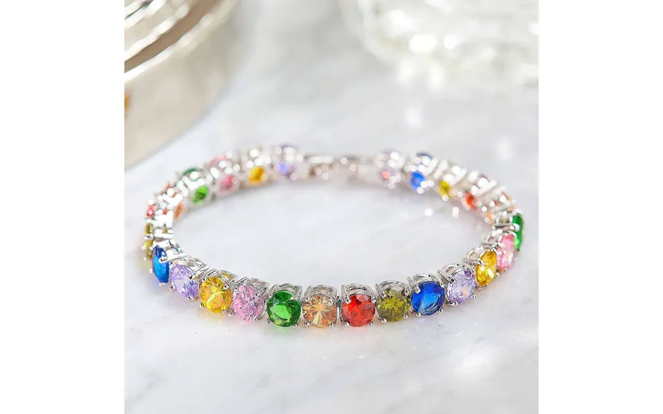 Tennis Bracelet Multicoloured L18cm