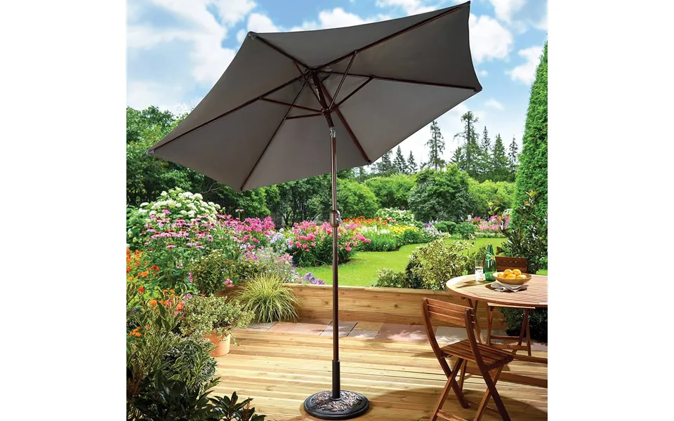 Tilt Parasol Upf50 White 2m - 30 Degree Tilt