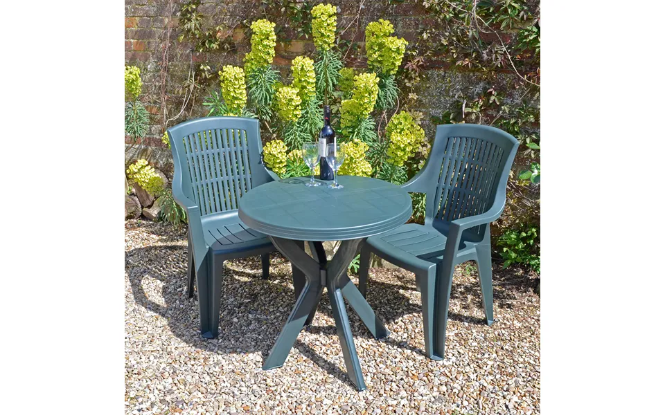 Tivoli Bistro Table 2 Parma Chairs Green