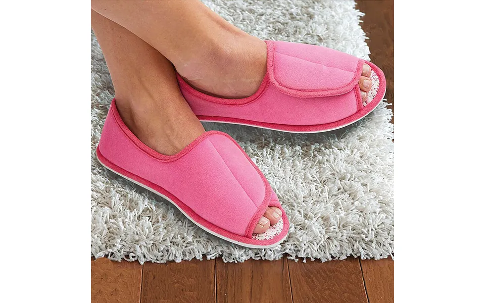 Touch Fasten Slippers Rose L Uk Size 7-8