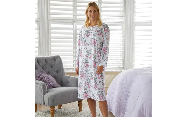 Transitional Jersey Nighties Pack Of 2 Size Large 1x Pink Floral 1x White Floral product image