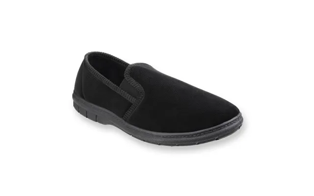 Uk 12 John Twin Gusset Memory Foam Slipper Black