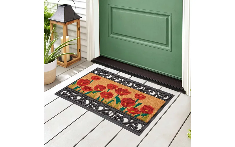 Viking Wrought Iron Mat Poppy 75x45cm