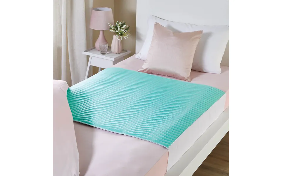 Waterproof Bed Pad With Flaps Blue L95 Xw90cm