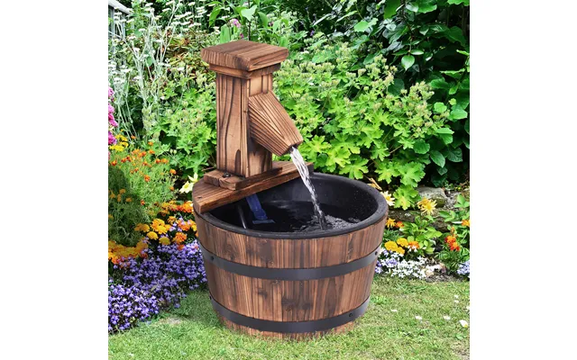Wood Barrel Pump Electric Water Fountain