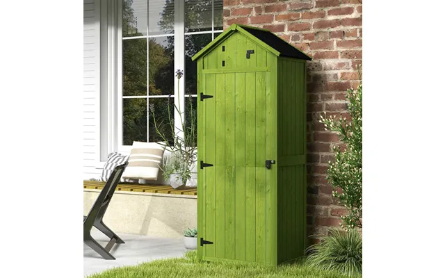 Wooden Garden Storage Shed Tool Storage Box 77 X 54 X 179 Cm Green