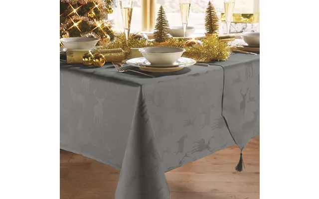 Xmas Stag 2 Pack Linen Placemat Dark Grey