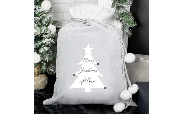 Xmas Tree Luxury Pom Pom Sack Personalised