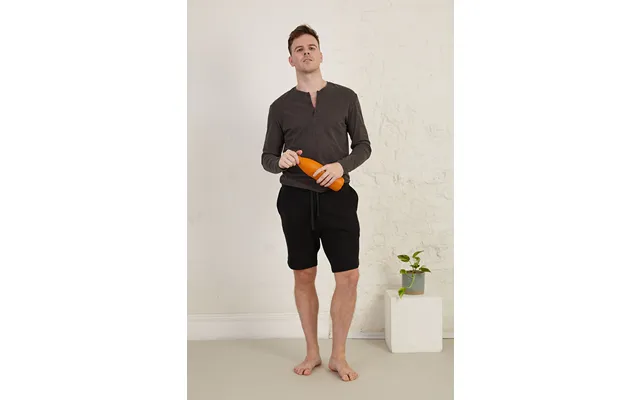 Henley Long Sleeve Regular Fit Organic Cotton Jersey T-shirt - S Dark Grey Melange