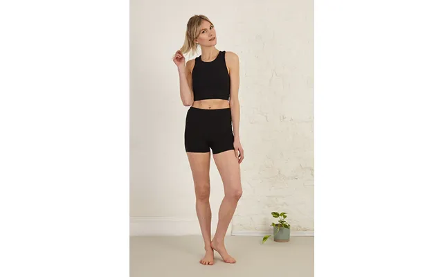 Organic Cotton Bra With Cut-out Detail Longline Black - L