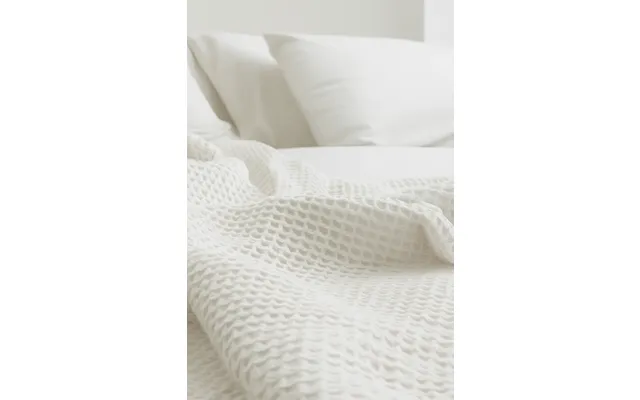 White Organic Cotton Waffle Weave Blanket - White King Size 112 X96 284x244cm