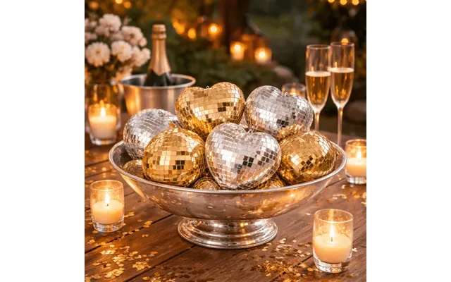 Disco Ball Kit Hanging Decoration Gold & Silver Set Of 12