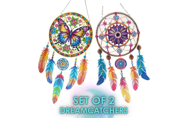 Dreamcatcher Crystal Art Hanging Decorations Kit - Set Of 2