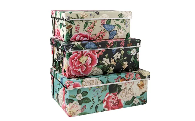 Flowers Foldable Storage Boxes 3 X Pieces