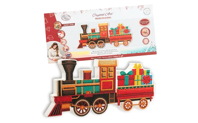 Santa's Train Crystal Art Wooden Decoration Kit