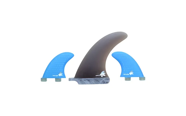 6inch Centre Fin Smokey Fibreglass 2 Honeycomb Side Fins Fcs Compatible - Blue