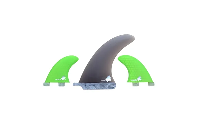 6inch Centre Fin Smokey Fibreglass 2 Honeycomb Side Fins Fcs Compatible - Green