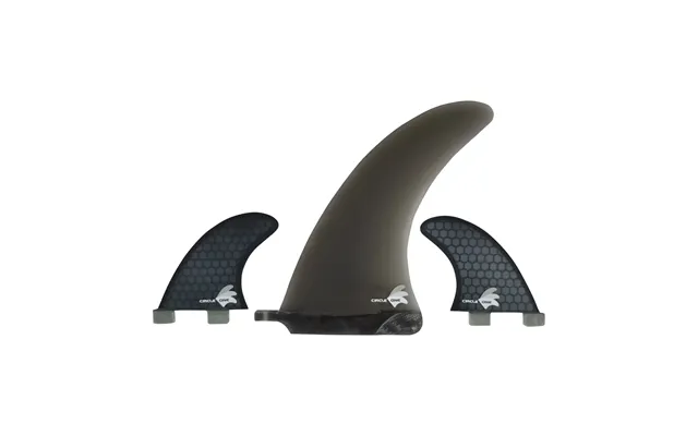6inch Centre Fin Smokey Fibreglass 2 Honeycomb Side Fins Fcs Compatible - Grey