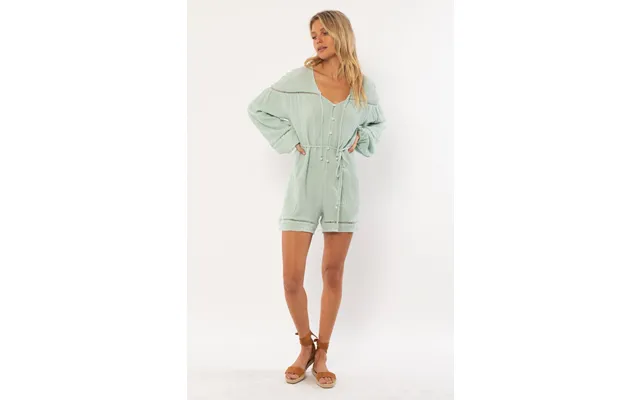 Amuse Society Kimmy Woven Romper - Cool Blue S