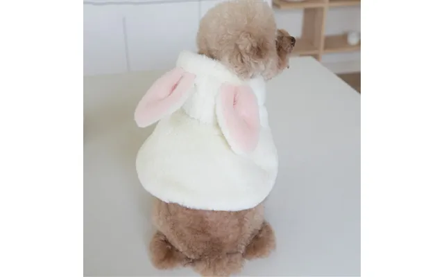 Autumn And Winter Fluffy Rabbit Modeling Pet Costume Warm Cape Cloak New Year Dogs And Cats Pet Clothes - White L