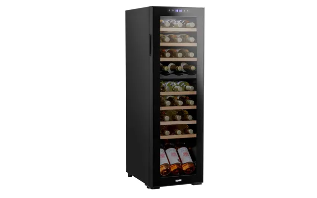 Baridi 27 Bottle Dual Zone Wine Fridge With Beech Wood Shelves & Led Light - Black Dh90