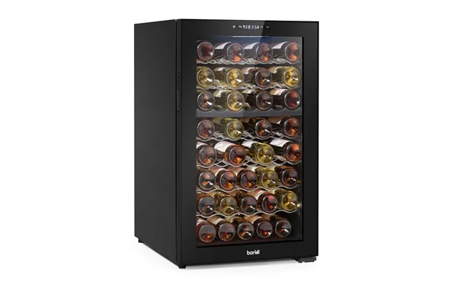 Baridi 52 Bottle Dual Zone Wine Fridge With Wire Shelves & Led Light - Black Dh236
