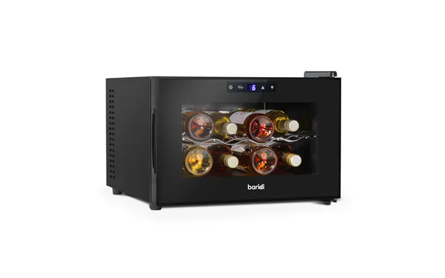 Baridi 8 Bottle Thermoelectric Tabletop Wine Cooler With Touch Screen & Glass Door - Black Dh218
