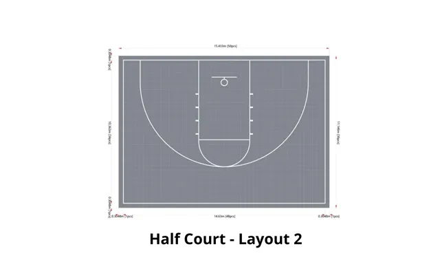 Basketball Court Flooring System - Half Court Includes Court Markings