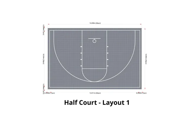 Basketball Court Flooring System - Half Court Includes Court Markings