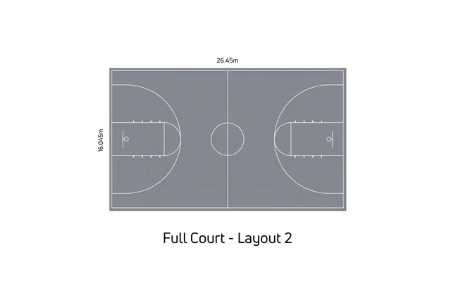 Basketball Court System - Full Court Includes Court Markings