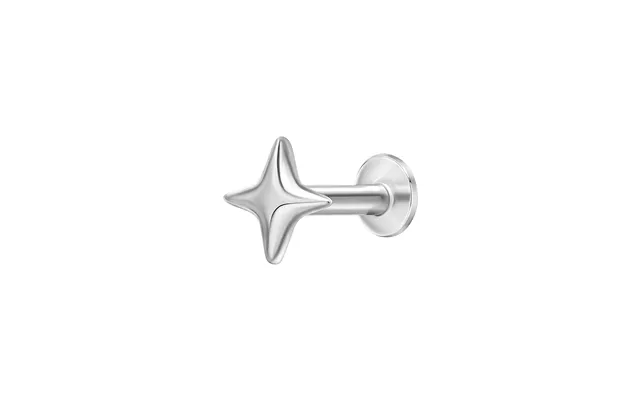 Beginnings Four Point Star Labret Stud Earring - Silver