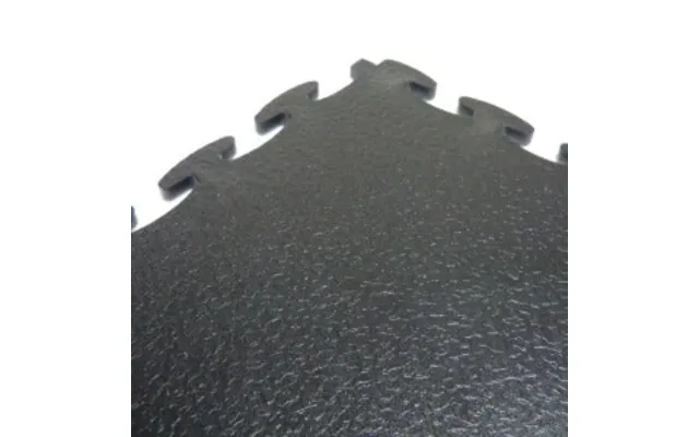 Black Garage Flooring Tiles Easilock - Leather Effect, 500mm X 500mm X 7mm Thick