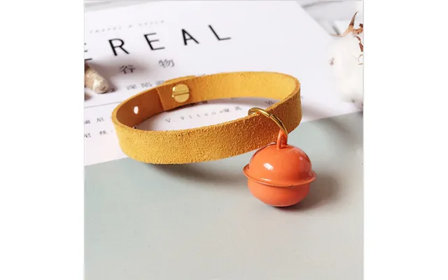 Candy-colored Necklace Pet Bell - Orange S