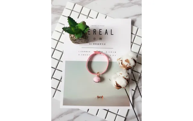 Candy-colored Necklace Pet Bell - Pink S