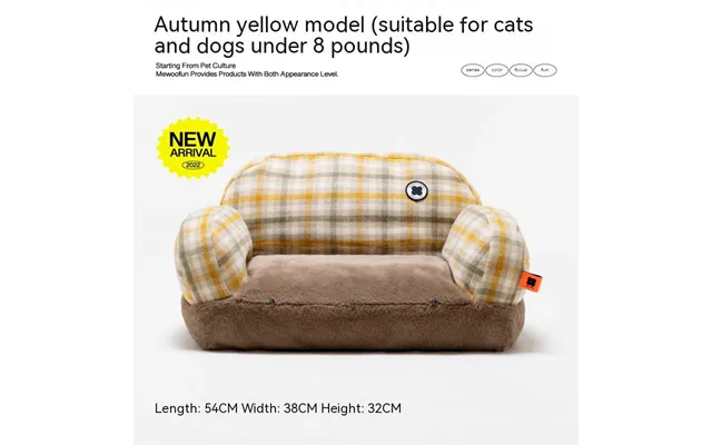Cat Bed Winter Warm Cat Nest Removable And Washable Cat Sofa Pet Supplies - 540 × 380 × 320mm Autumn Yellow