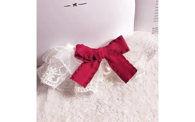 Cat Dog Lace Saliva Towel Pet Bib - Wine Red S