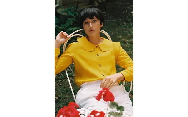 Claudine Linen Blouse - Marigold
